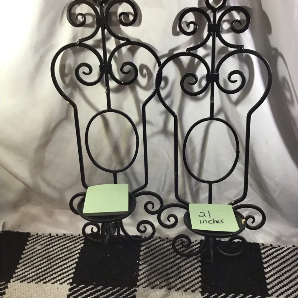 Elegant Black Wrought Iron Wall Decor Set